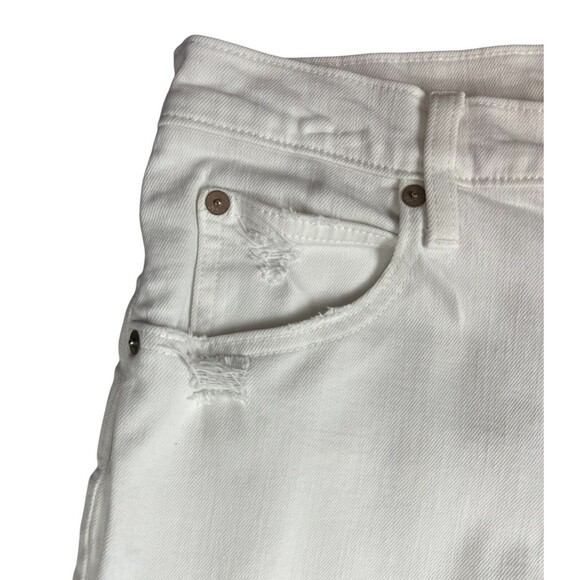 Gap Denim Ankle Flare Jeans Women's Size 4t White Distressed Denim High Waist - Picture 5 of 15
